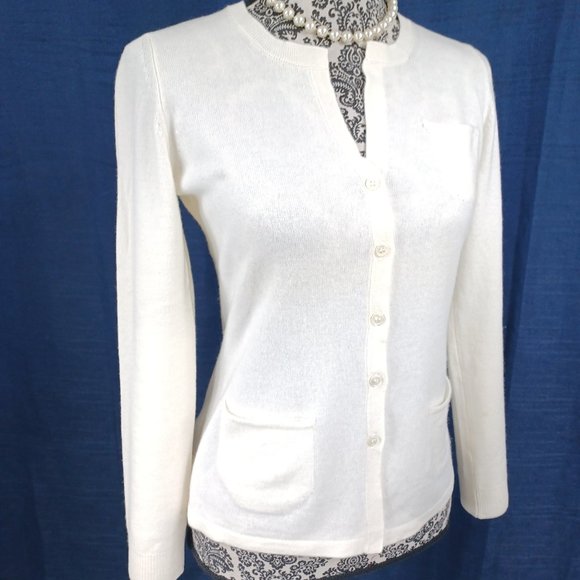 RICHARD GRAND Cashmere LS 3 Pocket Cardigan Sweater S - Picture 2 of 7